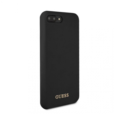 Чехол Guess IPhone 7 Plus/8 Plus SILICONE COLLECTION GOLD LOGO, черный